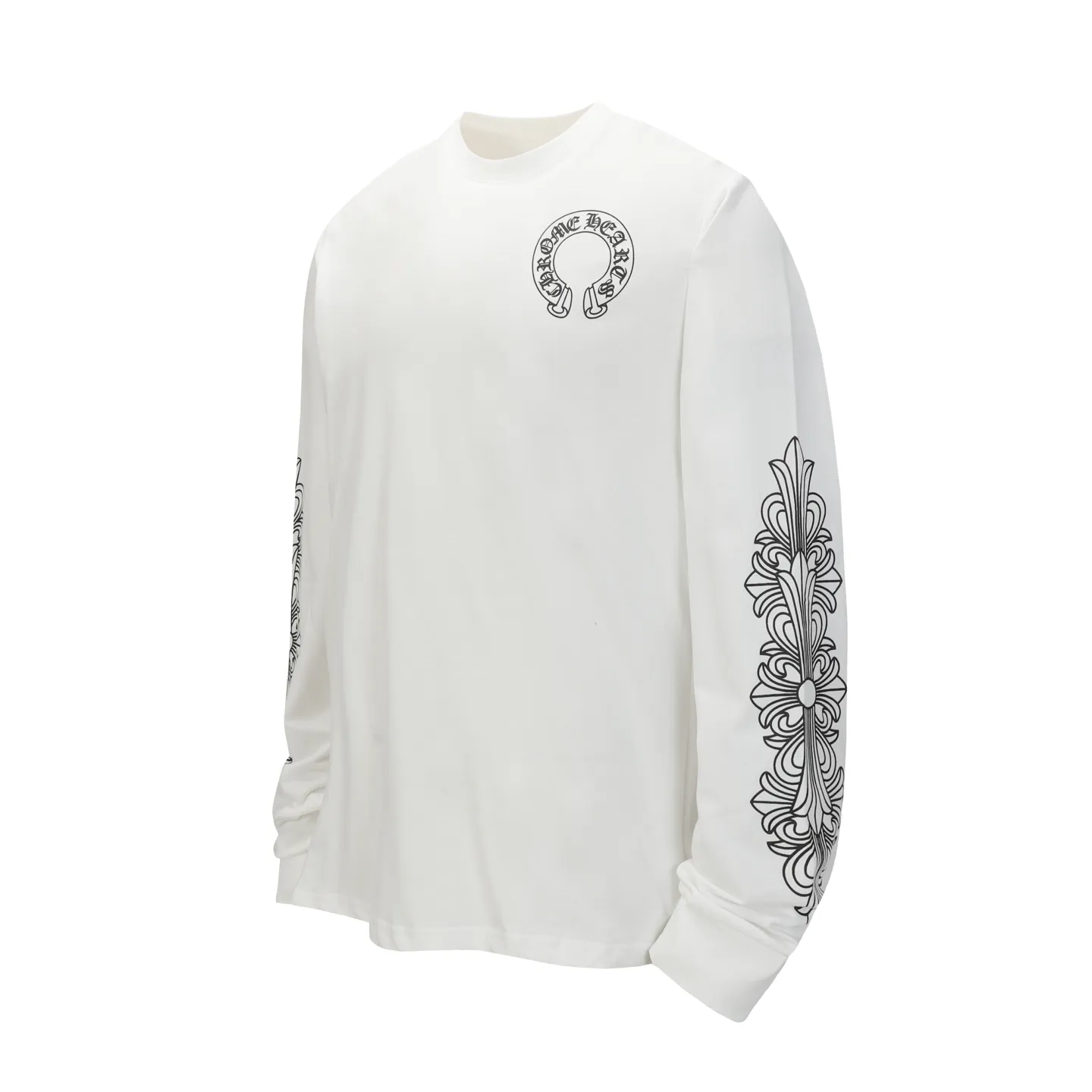 P150 -Chrome Hearts/Chrome Hearts 23ss scroll simple Sanskrit letters popular long-sleeved T-shirt -High weight, high density and high quality. The wool is soft, delicate and skin-friendly. It feels soft and silky. It has excellent warmth and skin-friendly properties.